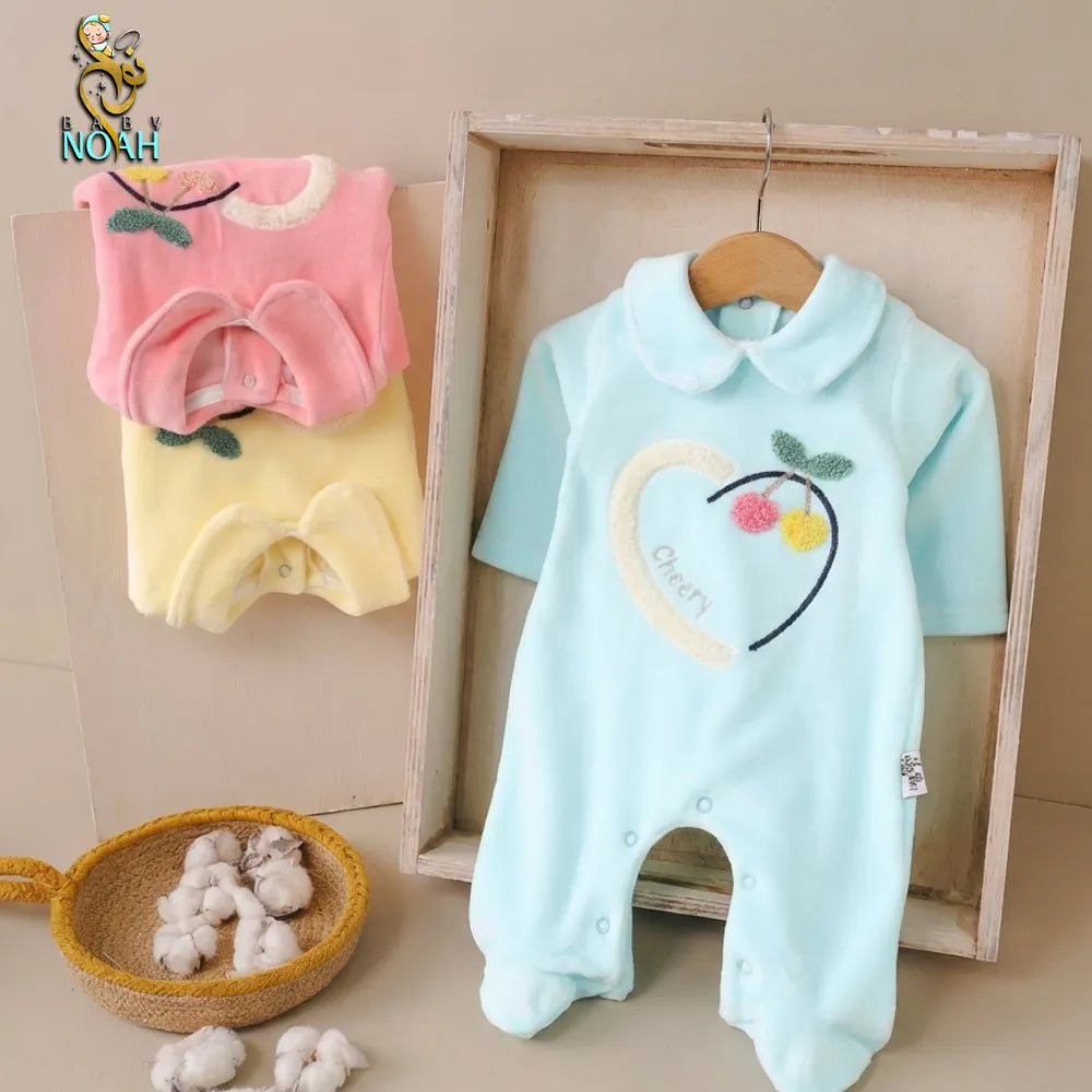 Luxury Velvet Baby Romper – Single Piece