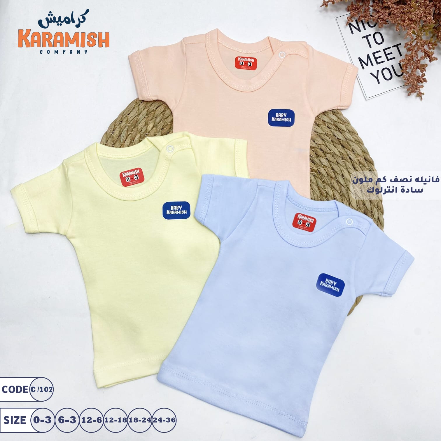 فانلا نص كم سادة ملون