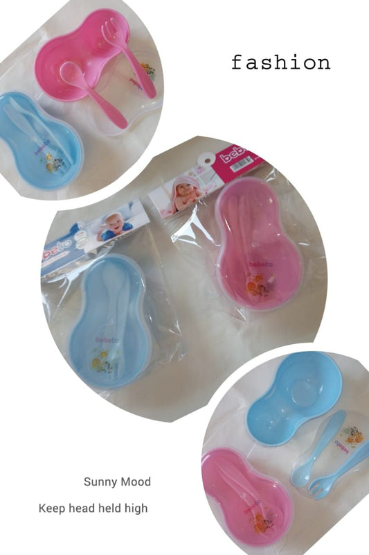 طبق بلاستيك مع غطاء وملعقة وشوكة – مستورد