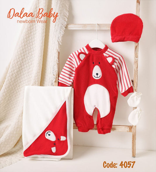 طقم قطيفة مواليد4قطع