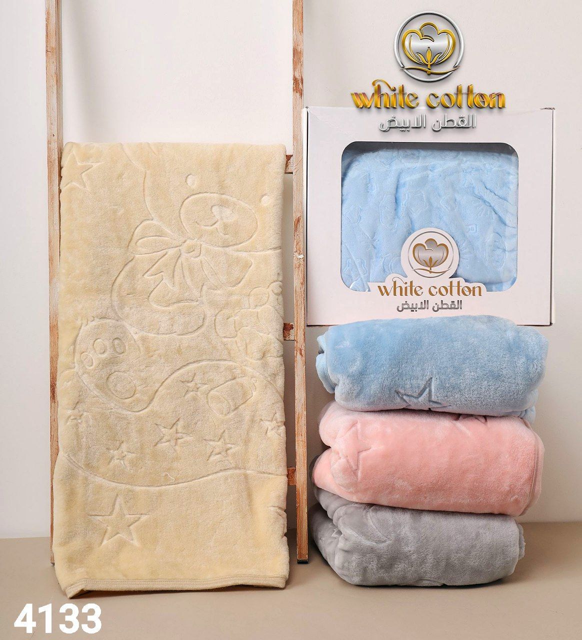 بطانية فرو ناعم طبقة واحدة بحفر ليزر لوكس