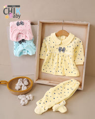 بيجامة مواليد قطيفة لوكس