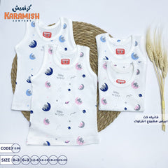 فانلا كت ابيض مطبوع