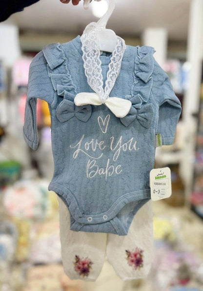 Jacquard Sleepsuit Set with Bandana